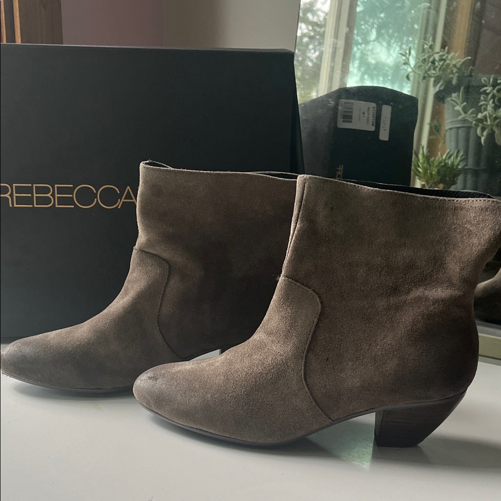 Rebecca Minkoff Taupe Suede Ankle Booties
